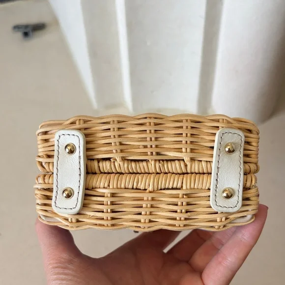 Furla Mini Top-Handle Bag in White, Black and Blue - Picture 8 of 10